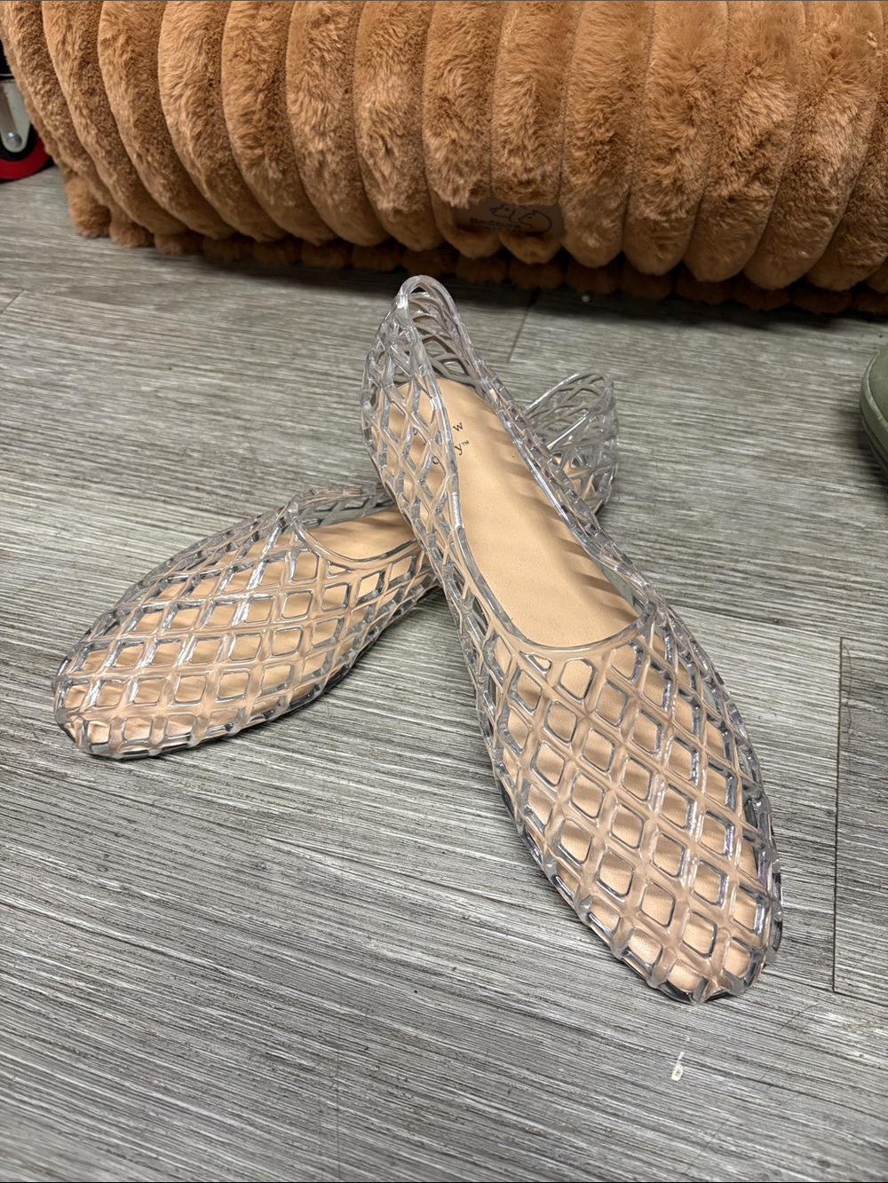 a new day Clear Lattice Jelly Ballet Flats